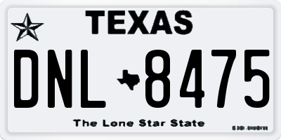 TX license plate DNL8475