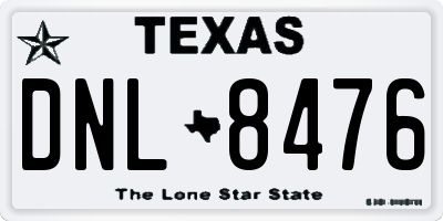 TX license plate DNL8476
