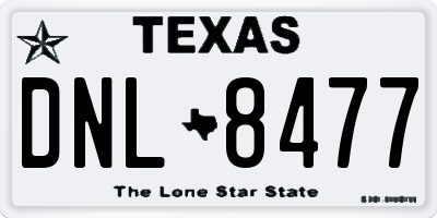 TX license plate DNL8477