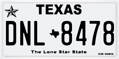 TX license plate DNL8478