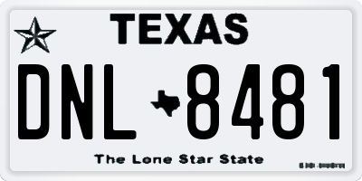 TX license plate DNL8481