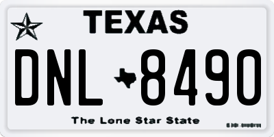TX license plate DNL8490