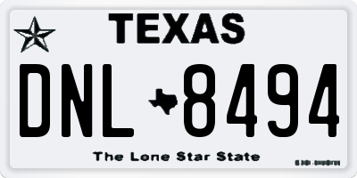 TX license plate DNL8494