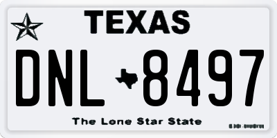 TX license plate DNL8497