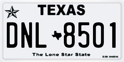 TX license plate DNL8501