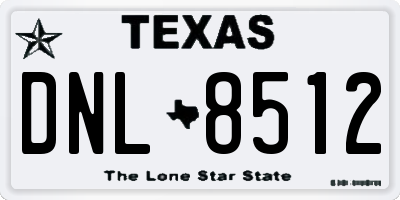 TX license plate DNL8512