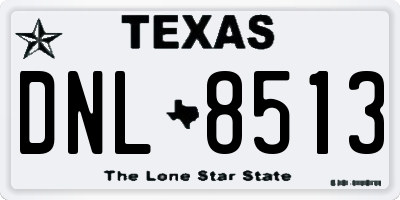 TX license plate DNL8513