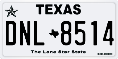 TX license plate DNL8514