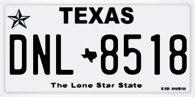TX license plate DNL8518