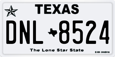 TX license plate DNL8524