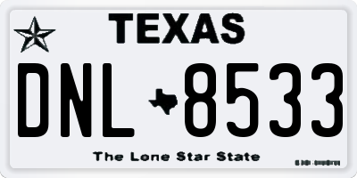 TX license plate DNL8533