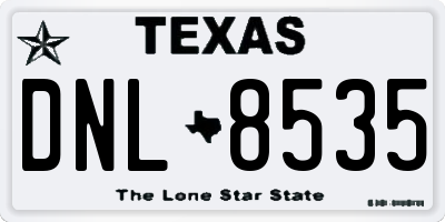 TX license plate DNL8535