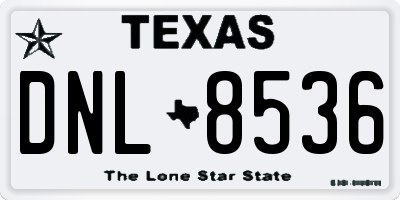 TX license plate DNL8536