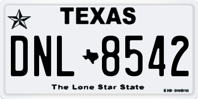 TX license plate DNL8542