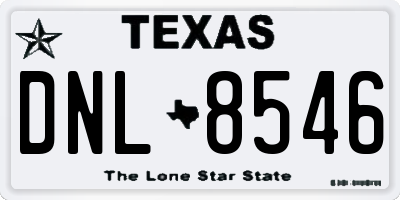 TX license plate DNL8546
