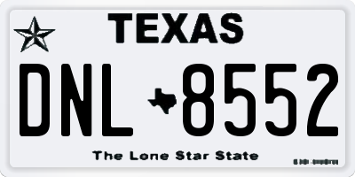 TX license plate DNL8552