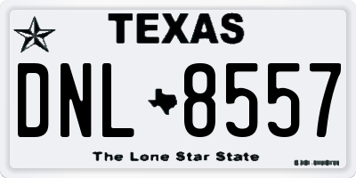 TX license plate DNL8557