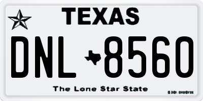 TX license plate DNL8560