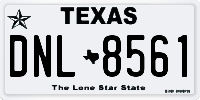TX license plate DNL8561