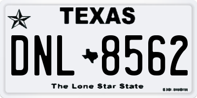 TX license plate DNL8562