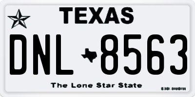 TX license plate DNL8563