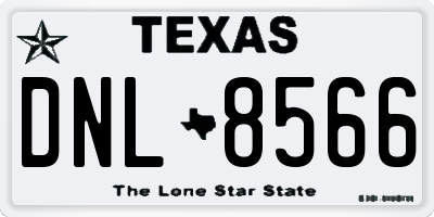 TX license plate DNL8566