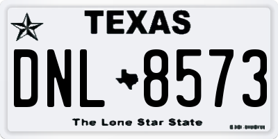 TX license plate DNL8573
