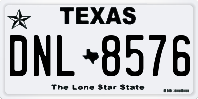 TX license plate DNL8576