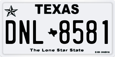 TX license plate DNL8581