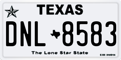 TX license plate DNL8583