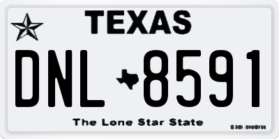 TX license plate DNL8591