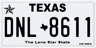 TX license plate DNL8611