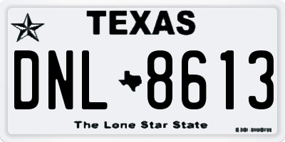 TX license plate DNL8613