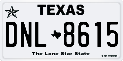 TX license plate DNL8615