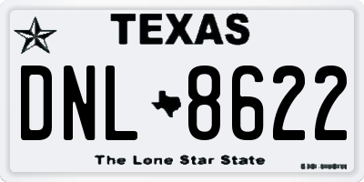 TX license plate DNL8622