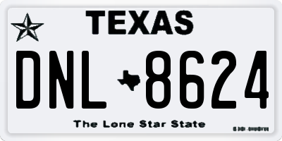 TX license plate DNL8624
