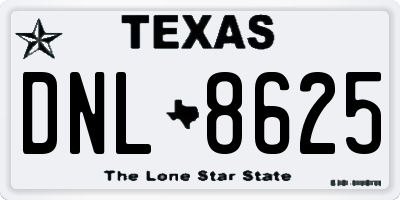 TX license plate DNL8625