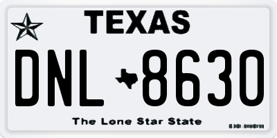 TX license plate DNL8630