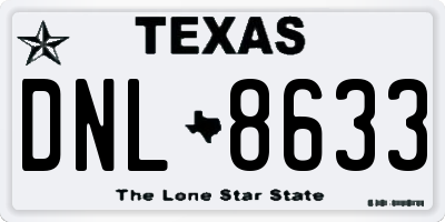 TX license plate DNL8633