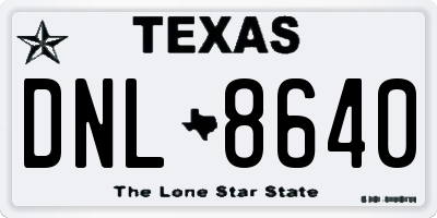 TX license plate DNL8640