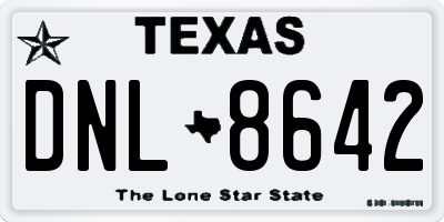 TX license plate DNL8642