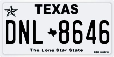 TX license plate DNL8646
