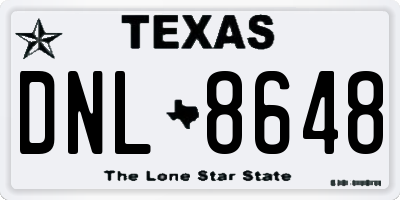 TX license plate DNL8648