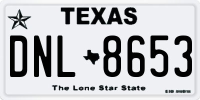 TX license plate DNL8653