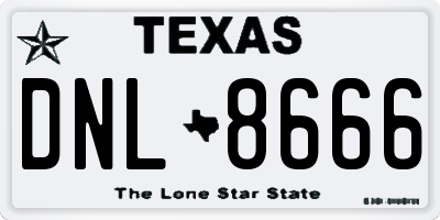 TX license plate DNL8666