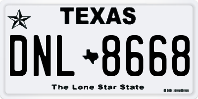 TX license plate DNL8668
