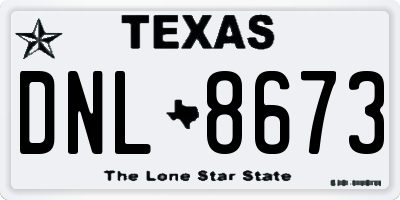 TX license plate DNL8673