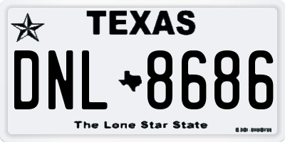 TX license plate DNL8686