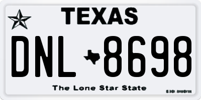 TX license plate DNL8698