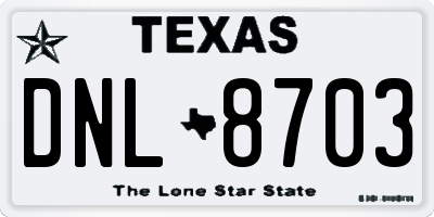 TX license plate DNL8703